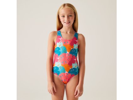 Dívčí jednodílné plavky Katrisse RKM029 tropical leaf print (Velikost 158)