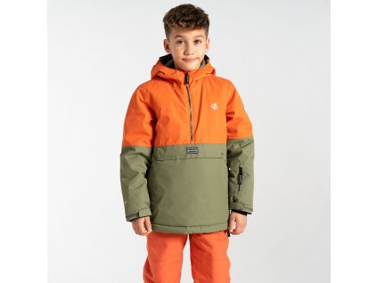 Dětská lyžařská bunda Freehand Jacket DKP436 olive-orange | RGT02259_1F2