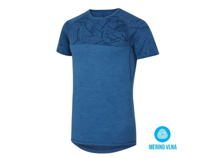 Merino termoprádlo Pánské triko s krátkým rukávem tm. modrá (Velikost M)