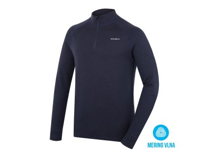 Pánská merino mikina Aron Zip M dk. blue (Velikost L)