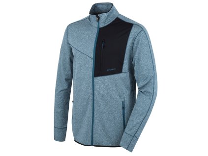 Pánská mikina na zip Ane M dk. turquoise (Velikost S)