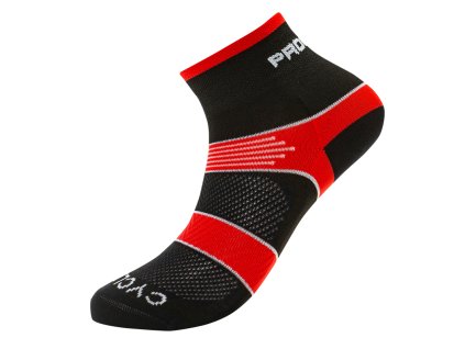 CYCLING SOX cyklistické ponožky černá/červená | PRG00247_černá/červená