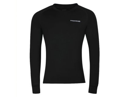 E NDR pánské tričko dlouhý rukáv bambus černá | PRG00407_černá