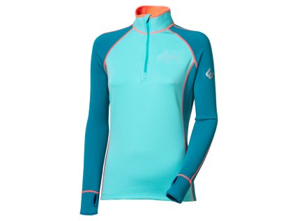 TISPA ZIP dámská funkční mikina s krátkým zipem modrozelená/mintová | PRG00588_modrozelená/mintová