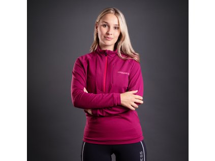 CUBICA ZIP dámská mikina s krátkým zipem fuchsie | PRG00639_fuchsie