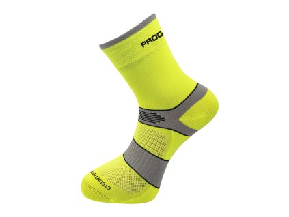CYCLING HIGH SOX cyklistické ponožky neon žlutá/šedá | PRG00674_neon žlutá/šedá