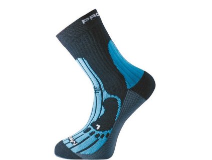 MERINO turistické ponožky černá/modrá/šedá | PRG00189_černá/modrá/šedá