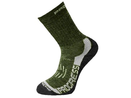 X-TREME zimní turistické ponožky s Merinem khaki/šedá | PRG00199_khaki/šedá