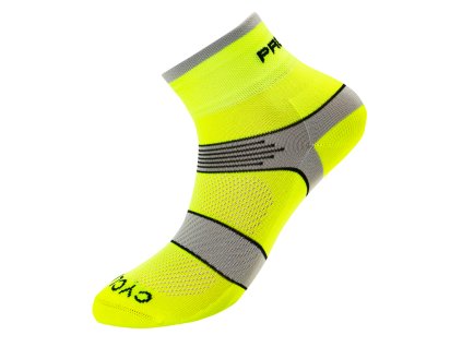 CYCLING SOX cyklistické ponožky reflexní žlutá/šedá | PRG00247_reflexní žlutá/šedá