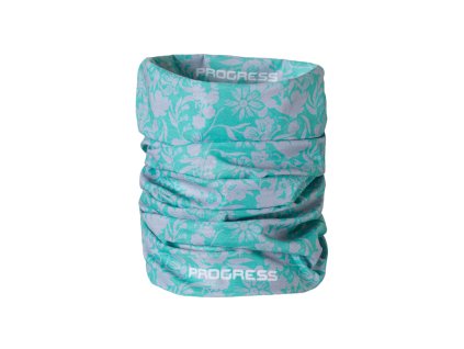 TUBE funkční šátek tubus mint-šedá floral | PRG00512_mint-šedá floral