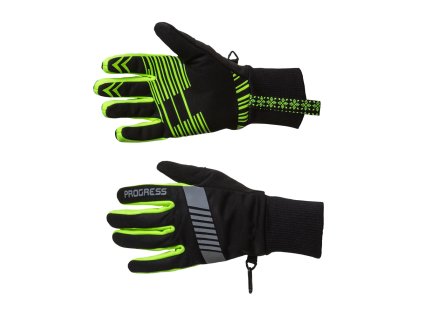 SNOWSPORT GLOVES zimní běžkařské rukavice černá/reflexní žlutá | PRG00571_černá/reflexní žlutá