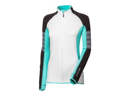 NORA dámská funkční sportovní celopropínací mikina černá/bílá/mint | PRG00617_černá/bílá/mint