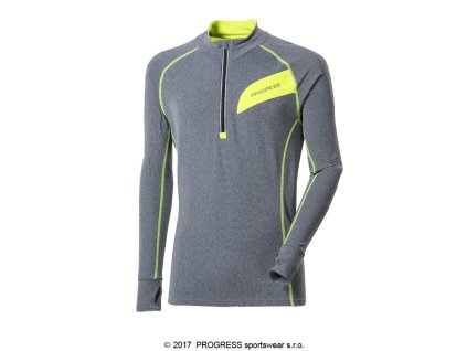 Pánský sportovní pulovr se zipem FALCON šedá/žlutá | PRG00281_šedá/žlutá
