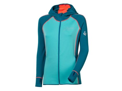 TISPA HOODY dámská funkční sportovní mikina s kapucí modrozelená/mintová | PRG00440_modrozelená/mintová