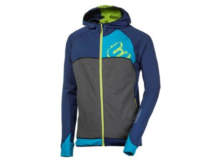 REBEL HOODY pánská sportovní mikina s kapucí tm. modrá/tyrkys/zelená | PRG00481_tm. modrá/tyrkys/zelená