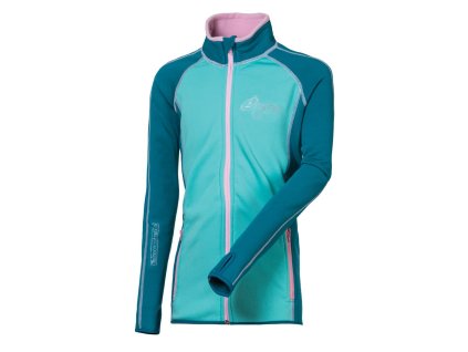 TISPA JUNIOR dívčí funkční mikina modrozelená/rùžová | PRG00545_modrozelená/rùžová