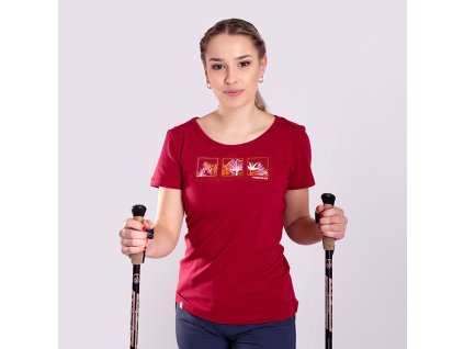 SASA "FLOWINDOWS" dámské triko s bambusem višňová | PRG00611_višňová