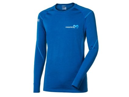 38537 mw ndr panske merino triko s dlouhym rukavem modry melir prg00626 modry melir