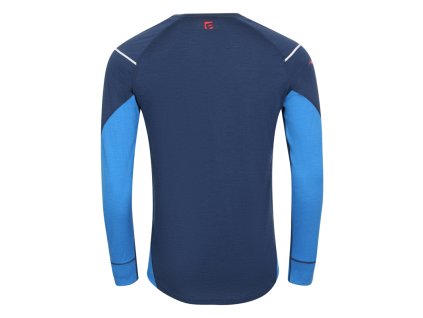 MW NDR 170 pánské merino triko s dlouhým rukávem tm.modrá/modrá | PRG20598_tmmodrmodr