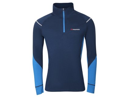 MW NDR 170 pánské merino triko s dlouhým rukávem tm.modrá/modrá | PRG20599_tmmodrmodr