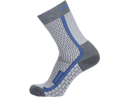 Turistické vyšší ponožky TREKING new  šedá/modrá | HSK00474_šedá/modrá