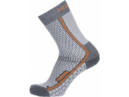 Turistické vyšší ponožky TREKING new  šedá/oranžová | HSK00474_šedá/oranžová