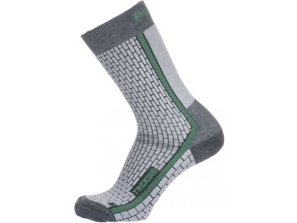 Turistické vyšší ponožky TREKING new  šedá/zelená | HSK00474_šedá/zelená