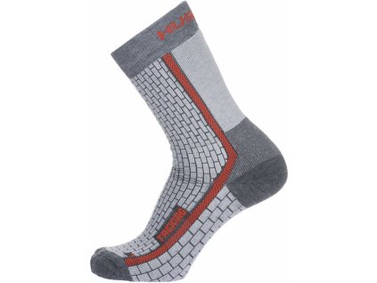 Turistické vyšší ponožky TREKING new  šedá/červená | HSK00474_šedá/červená