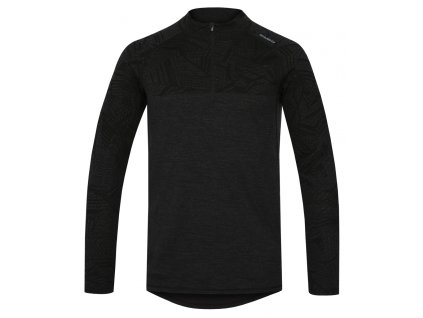 Merino termoprádlo pánský rolák se zipem ke krku černá | HSK00586_černá