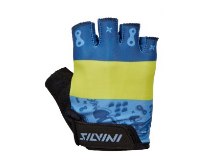 Dětské cyklistické rukavice Silvini CA1438 Punta black-blue (Velikost 3-4)