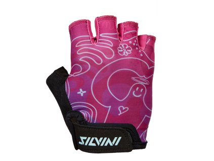 Dětské cyklistické rukavice Silvini CA1438 Punta black-fuchsia (Velikost 5-6)