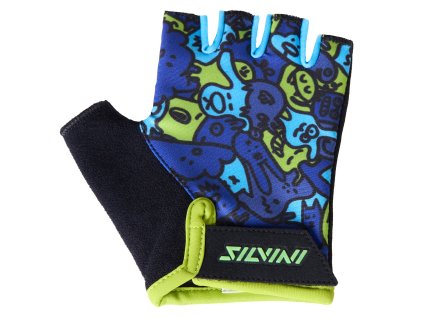 Dětské cyklistické rukavice Silvini CA2425 Locri blue-neon (Velikost 3-4)