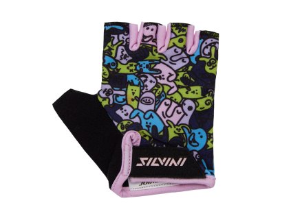 Dětské cyklistické rukavice Silvini CA2425 Locri navy-blush (Velikost 3-4)