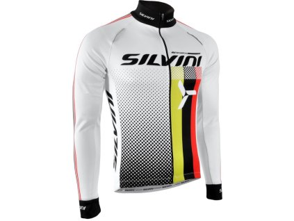 Pánský cyklistický zateplený dres TEAM MD833 white (Velikost M)