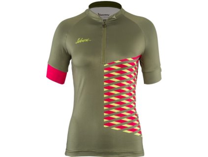 Dámský volný MTB dres SABATINI WD1207 olive-punch (Velikost XS)