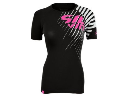 Dámské bavlnìné trièko PROMO WT518 black-fuchsia (Velikost XS)