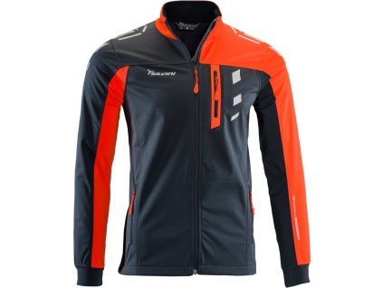 Pánská softshellová bunda Casino MJ701 charcoal-orange (Velikost M)