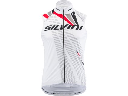 Pánská cyklovesta TEAM MJ1404 white/red (Velikost M)