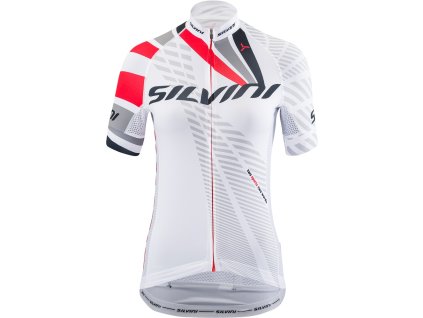 Dámský cyklodres TEAM WD1402 white-red (Velikost S)