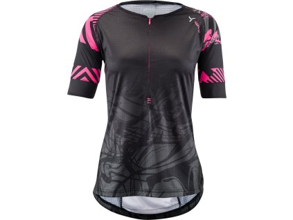 Dámský MTB dres Stabina WD1432 black/pink (Velikost S)