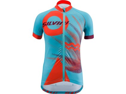 Juniorský cyklo dres Tanaro CD1433 sky-orange (Velikost 134-140)