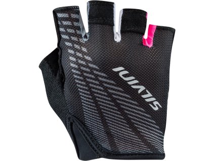 Dámské cyklistické rukavice Team WA1414 black/pink (Velikost S)