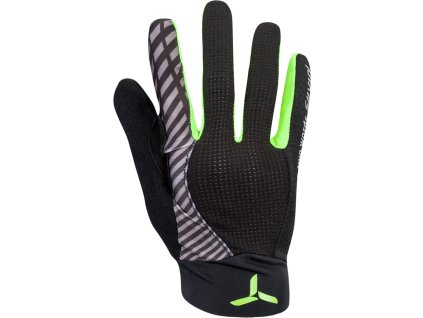 Pánské celoprsté cyklorukavice Team MA1413 black/green (Velikost M)