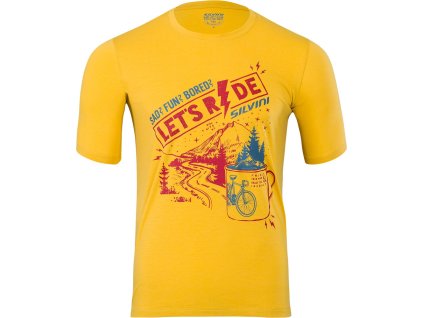 Pánský volný MTB dres Berici MD1614 yellow-merlot (Velikost S)