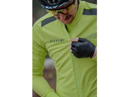 Pánská cyklo bunda Ghisallo MJ1600 lime-blue (Velikost S)