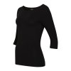 AKINA dámské triko s 3/4 rukávem s bambusem černá | PRG20440_černá
