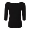 AKINA dámské triko s 3/4 rukávem s bambusem černá | PRG20440_černá