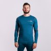 MW NDR pánské merino triko s dlouhým rukávem petrol melír | PRG00626_petrol melír