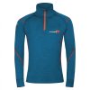 MW NRZ pánský funkční merino rolák s krátkým zipem petrol melír | PRG00634_petrol melír