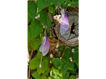 Náušnice Motýlí křídla-fialková